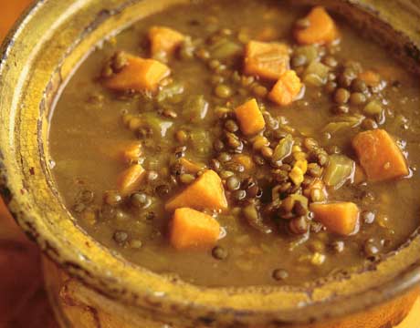 Curried Sweet Potato and Lentil Soup